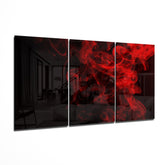 Red Smoke Mega Glass Wall Art.